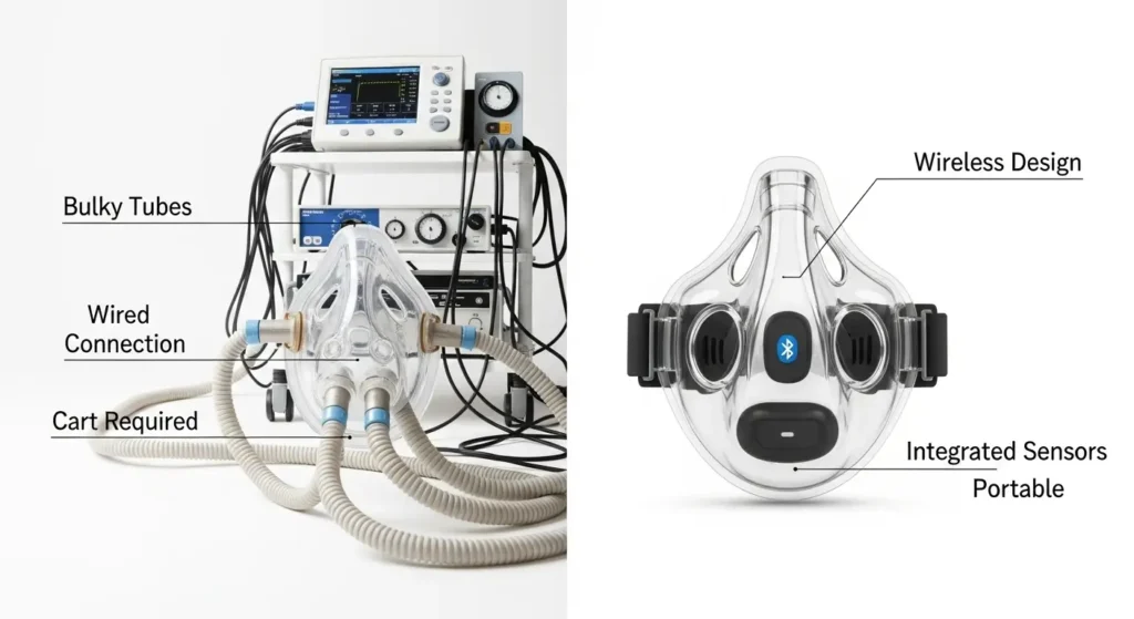 Comparison of traditional vs wireless VO2 Max testing masks