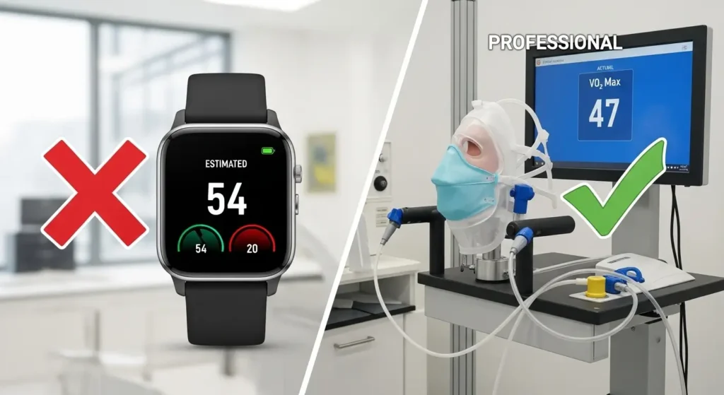 Smartwatch VO2 Max estimate accuracy compared to professional testing