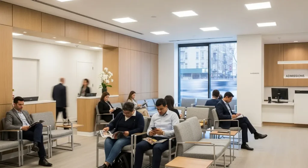 NYC medical clinic interior showing healthcare costs and medical expenses