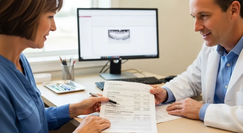 Patient reviewing dental insurance coverage for teeth deep cleaning in New York