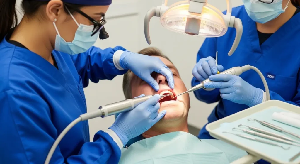 Periodontal maintenance cleaning after teeth deep cleaning treatment