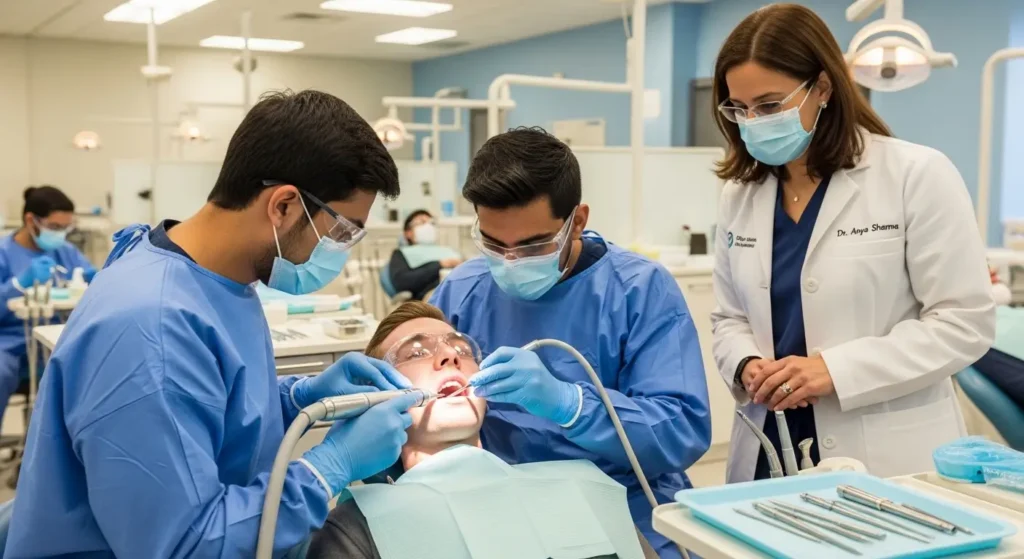 Teeth deep cleaning performed at a New York dental school clinic