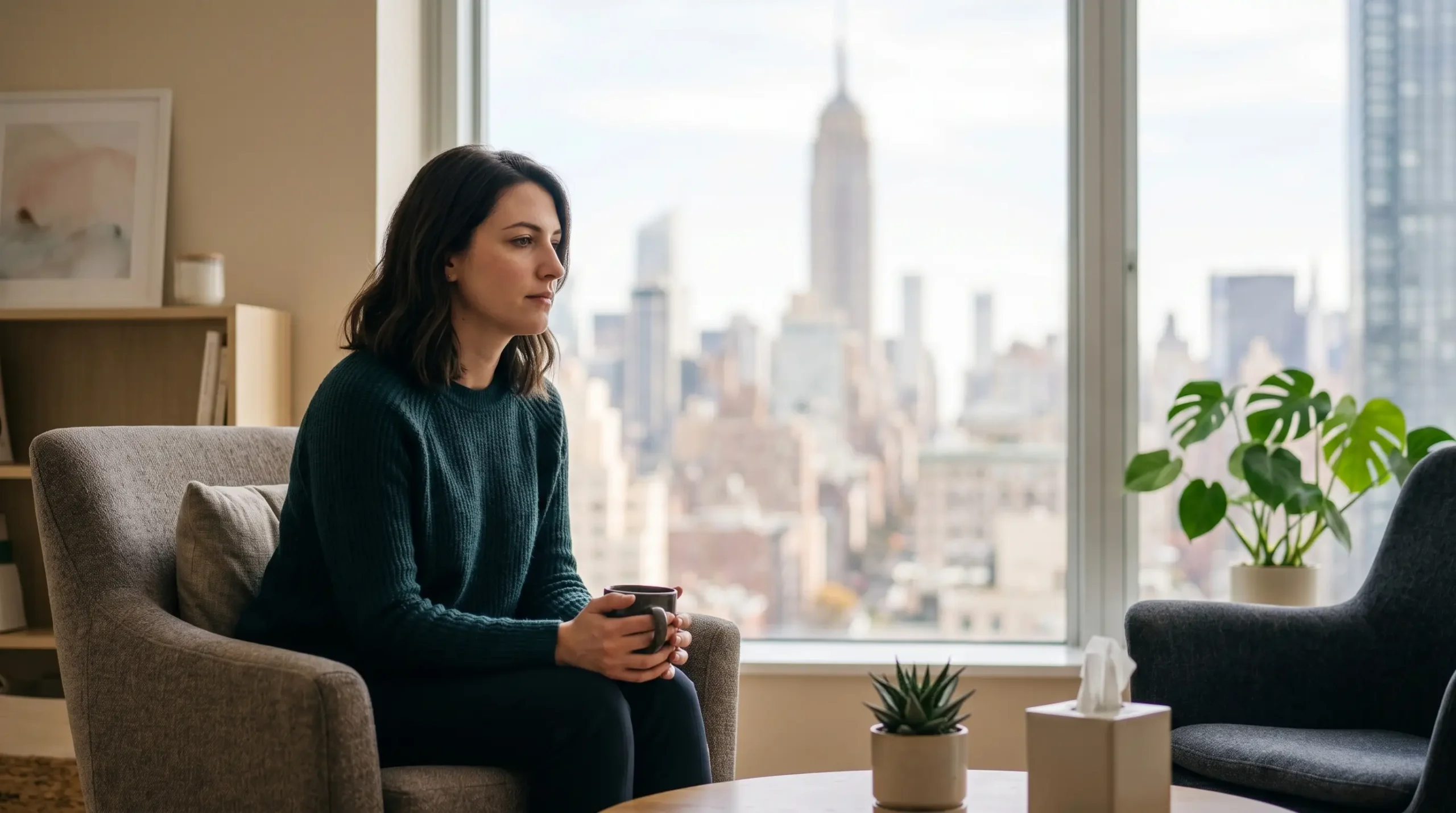 psychology session cost in New York — patient and therapist in a Manhattan office psychology session cost in New York — patient and therapist in a Manhattan office